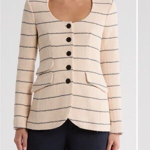 Rag & Bone Beige Blazer with Black Stripes